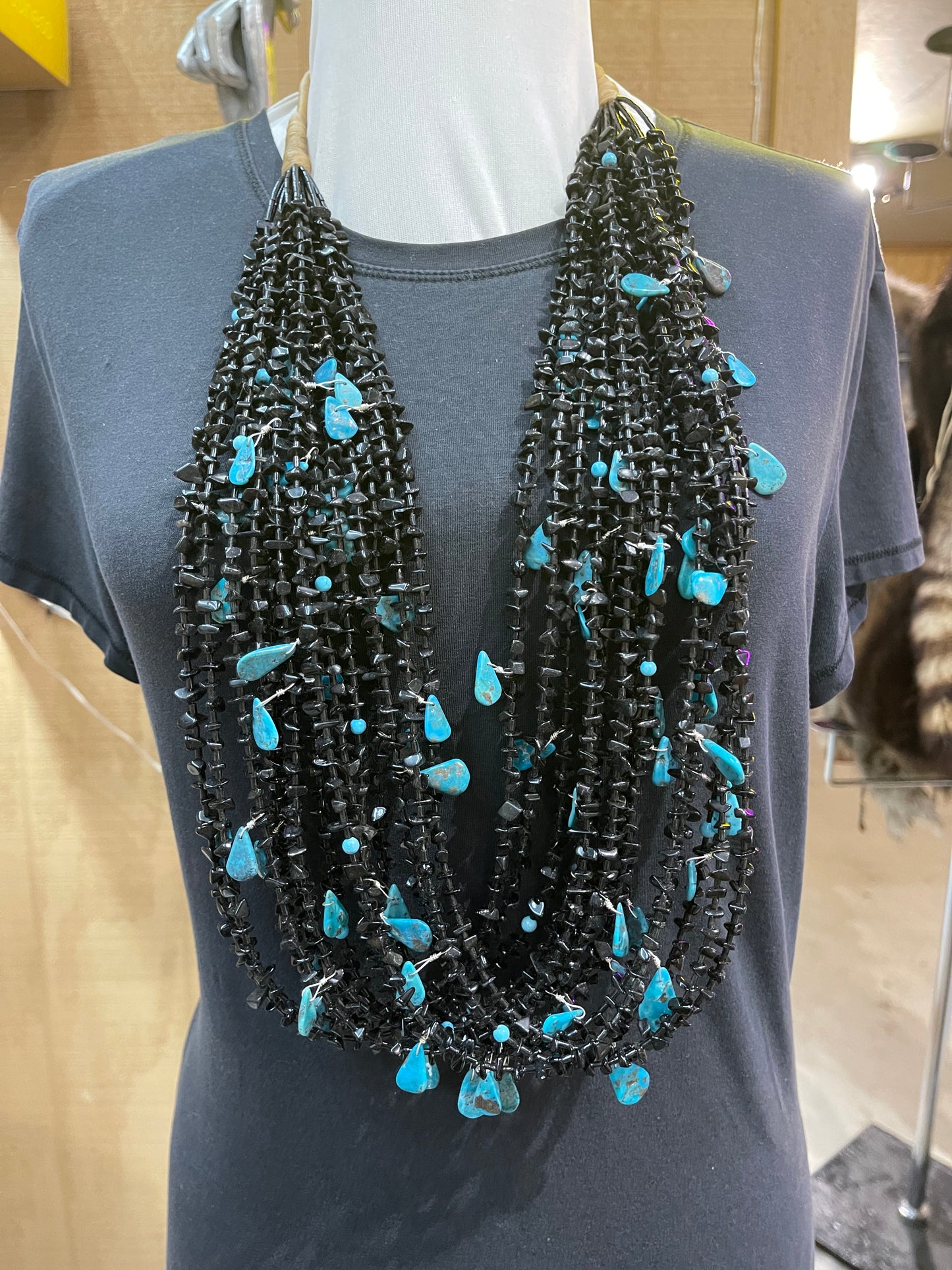 Black Onyx with Turquoise Necklace