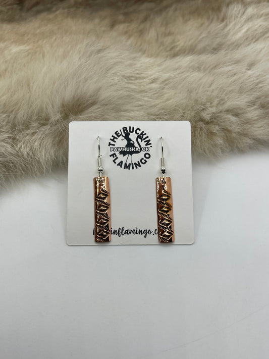 Copper Straight Dangle Rectangle by Felicia Etsitty, Navajo
