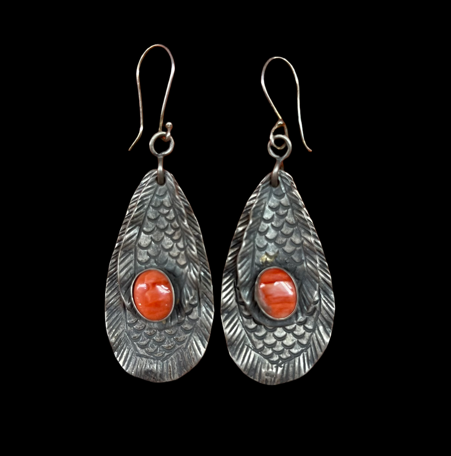 Spiny Oyster Dangle Earrings