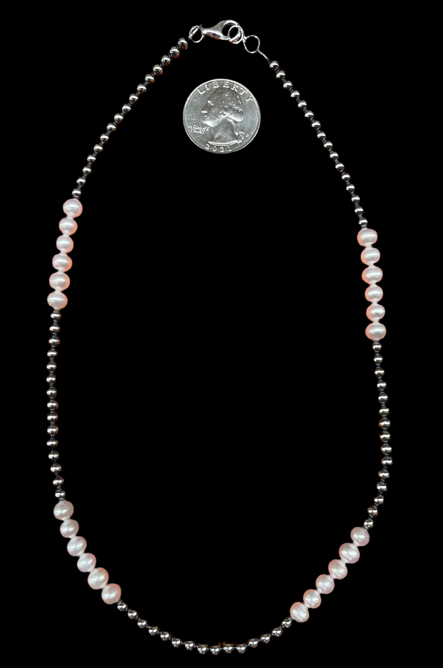 18" 4mm Navajo Pearls and Fresh Water Pearls