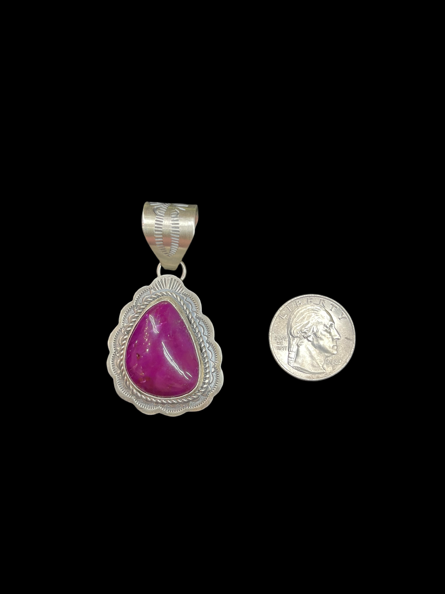 Sugilite Pendant by Gilbert Platero, Navajo