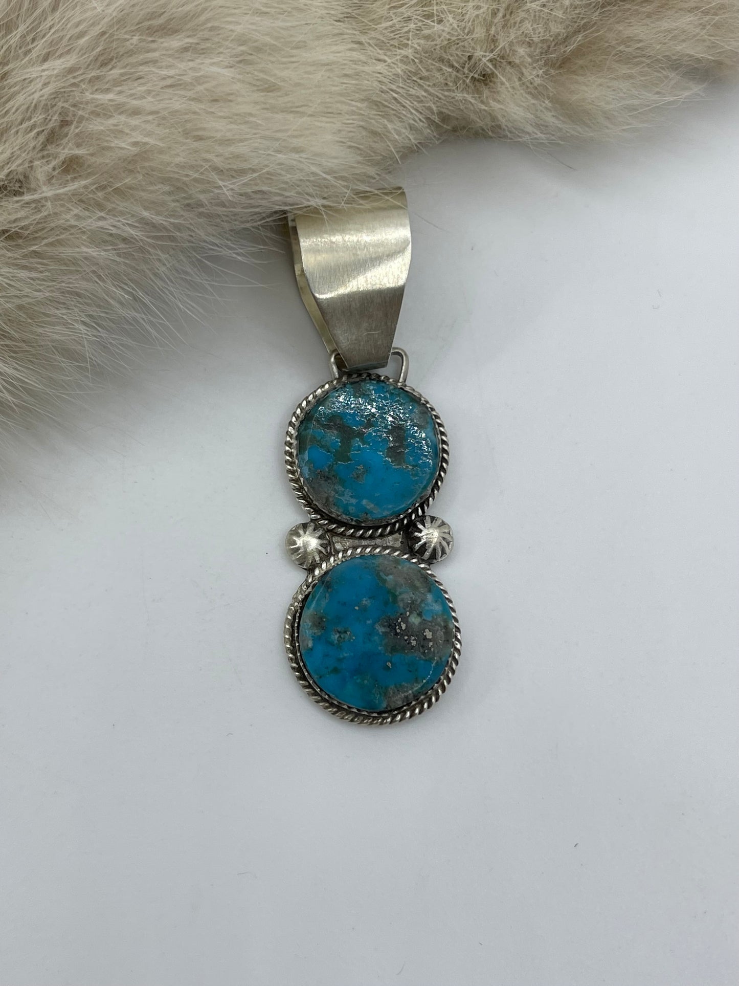 12 MM BAIL 2 STONE TURQUOISE PENDANT BY SELINA WARNER, NAVAJO