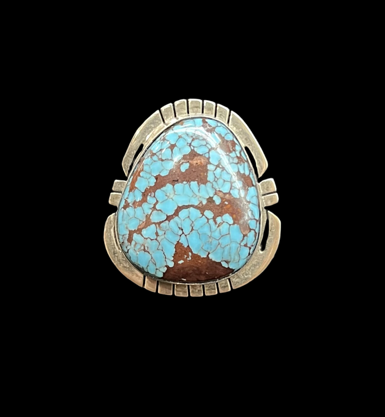 8.5 Egyptian Turquoise Ring by Steve Nez, Navajo