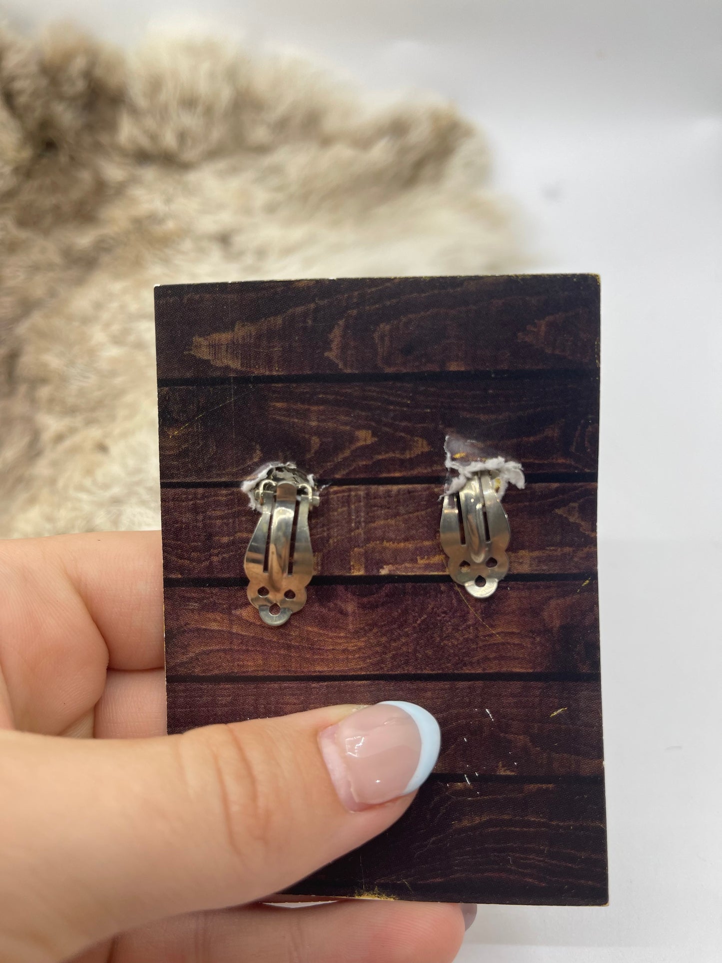 Jasper Clip on Earrings by Abeyta, Navajo
