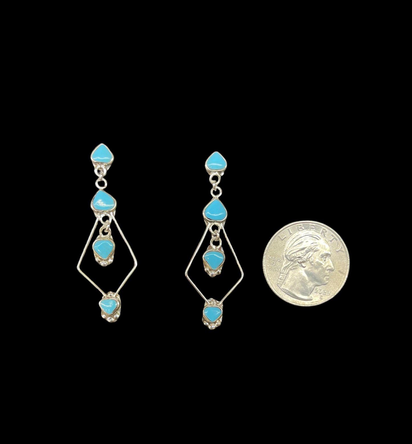 Sleeping Beauty Turquoise Dangles by Kallen Kallestewa, Zuni