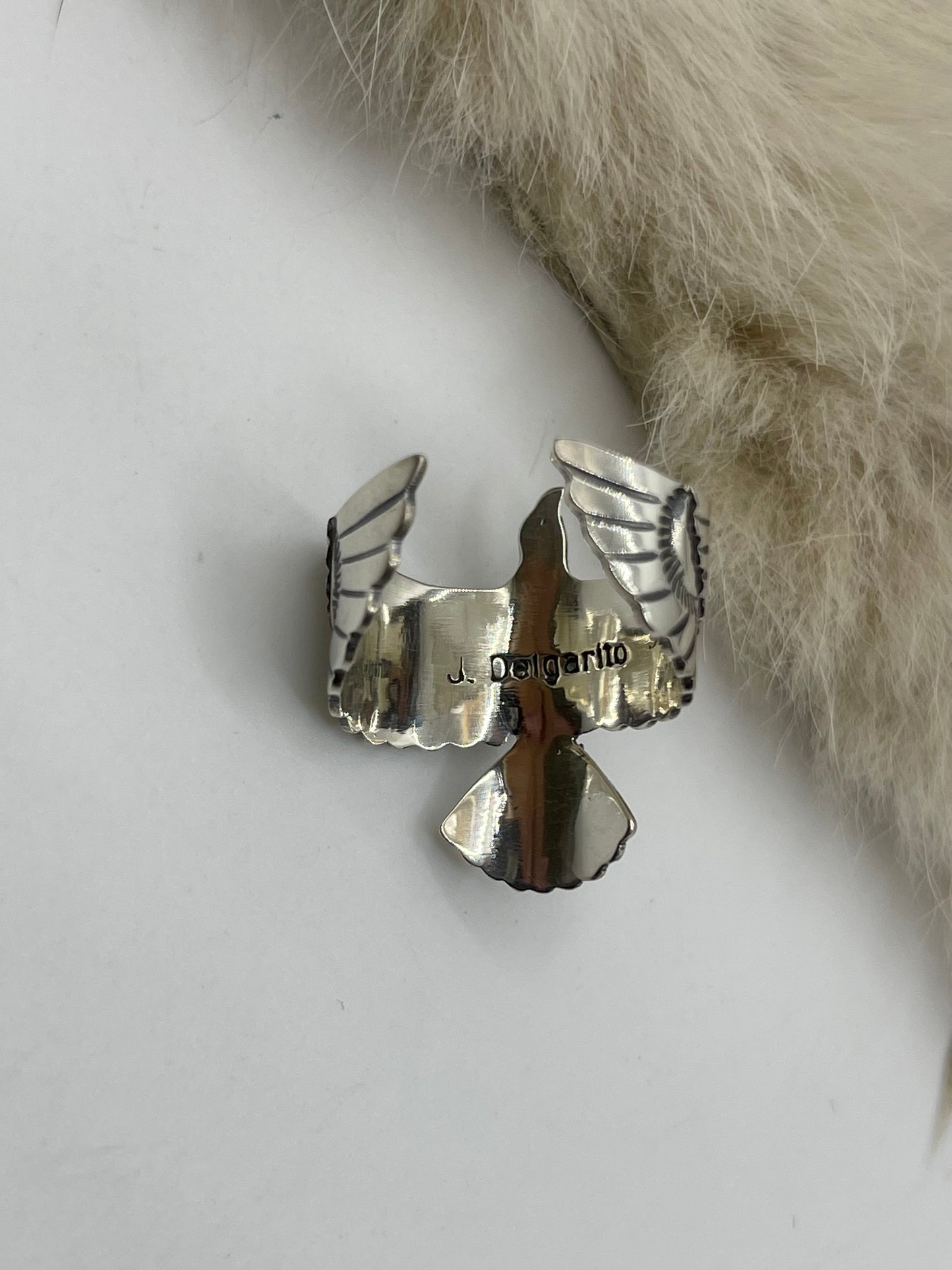 6.5 Semi-Adjustable Thunderbird with Turquoise by Jeremy Delgarito, Navajo