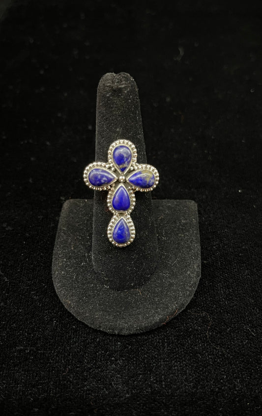 Lapis Cross Ring