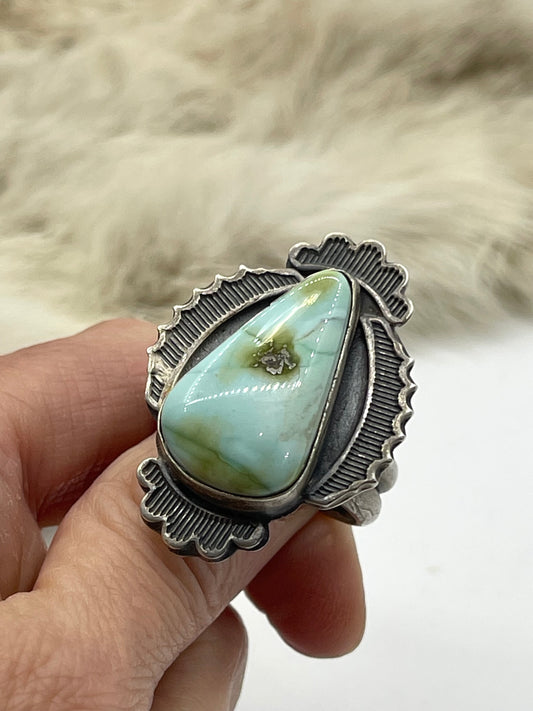 11.5 Sonoran Gold Turquoise Ring By Gilbert Nez, Navajo