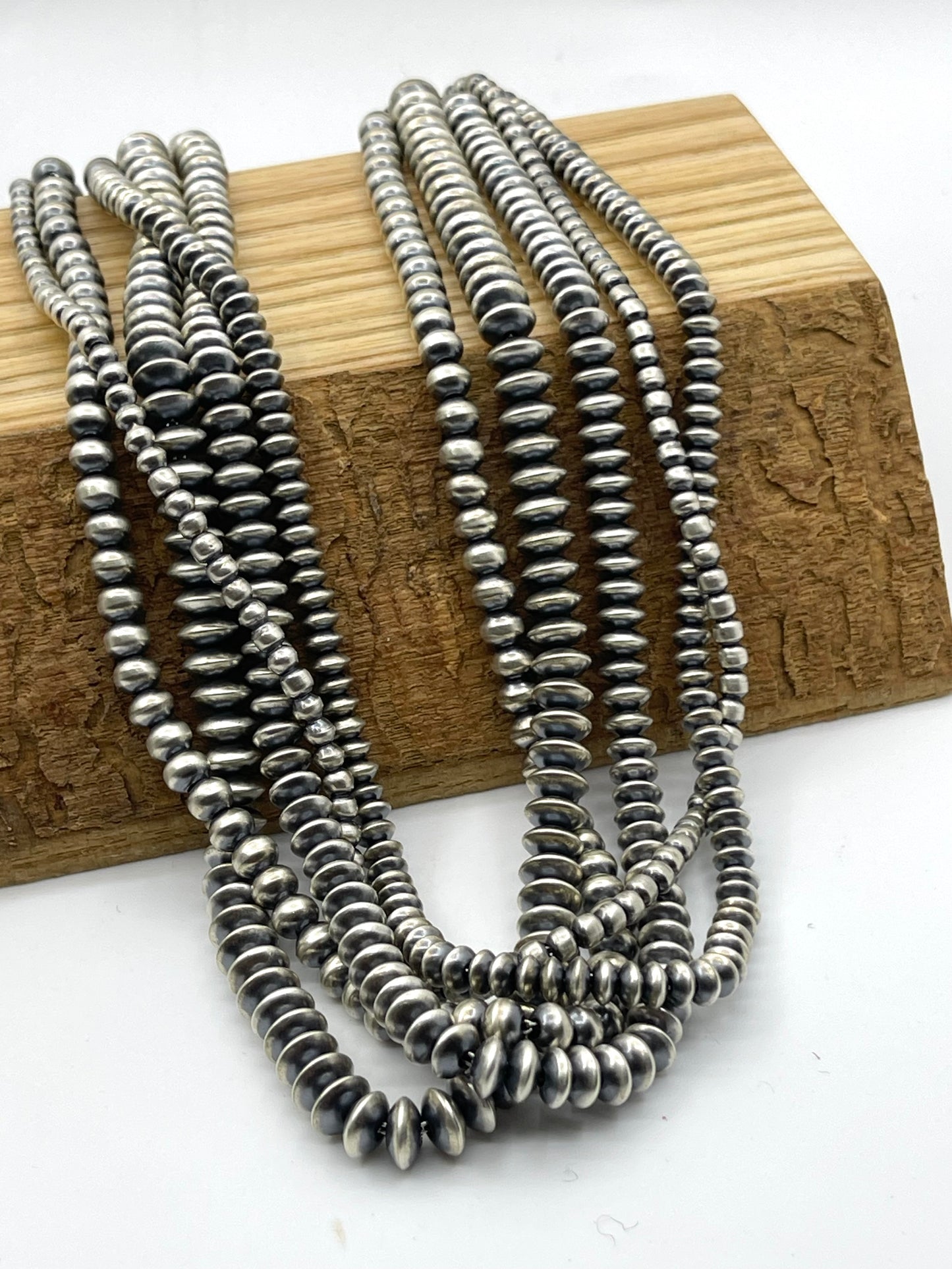 20" 5 Strand Handmade Navajo Pearls Necklace by Dorinda Mariano, Navajo