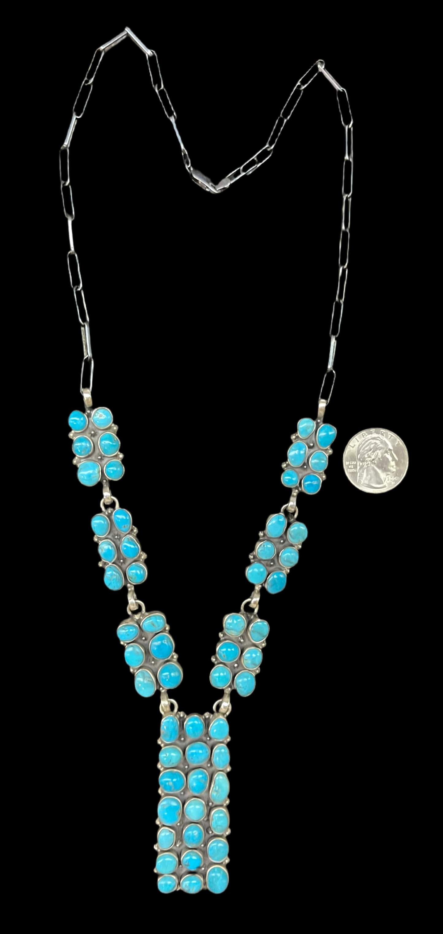 Sleeping Beauty Turquoise Lariat Style Necklace by Zia