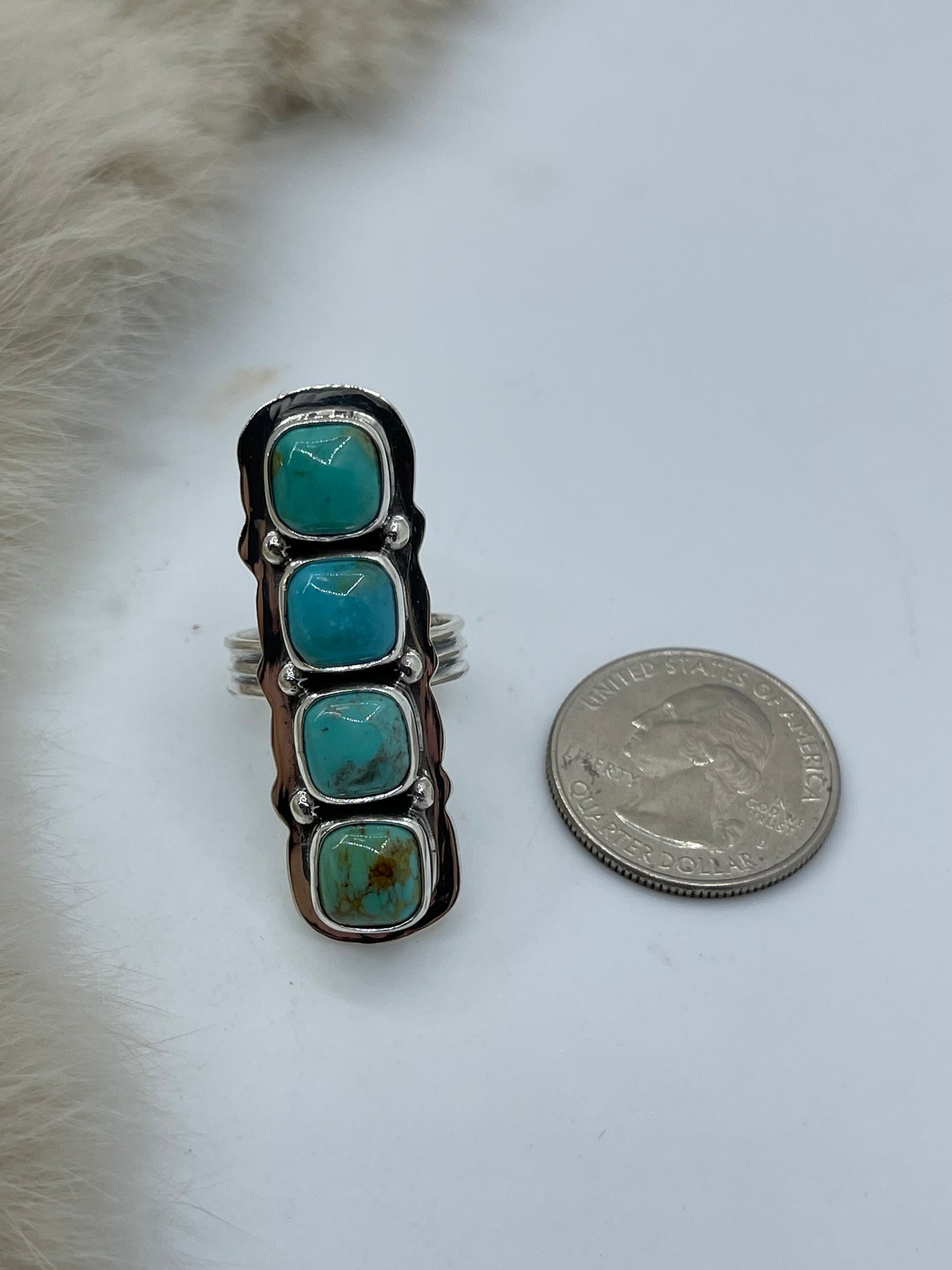 6.0 3 Stone Turquoise Ring