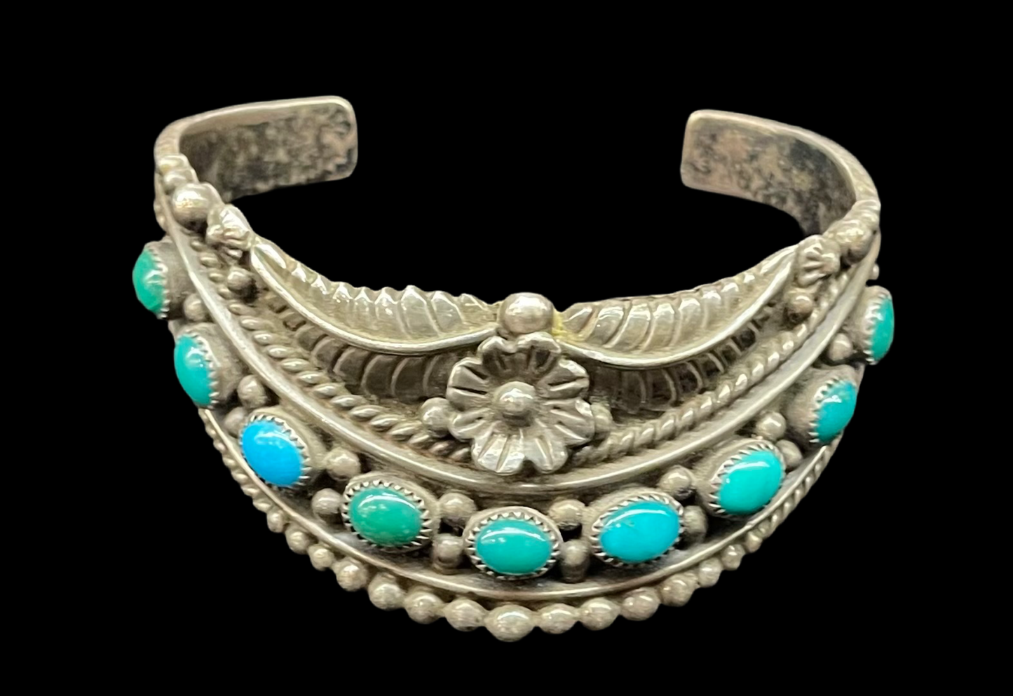 Turquoise Cuff by T. Silversmith, Navajo