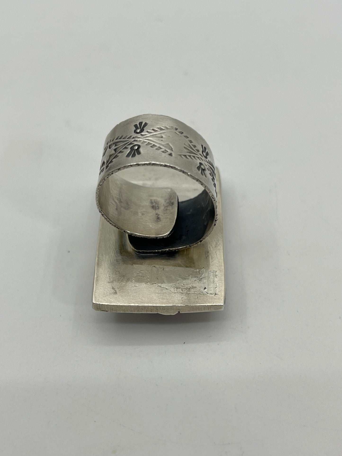 Adjustable Pink Dahlia Oval Ring by Jeff Largo, Navajo