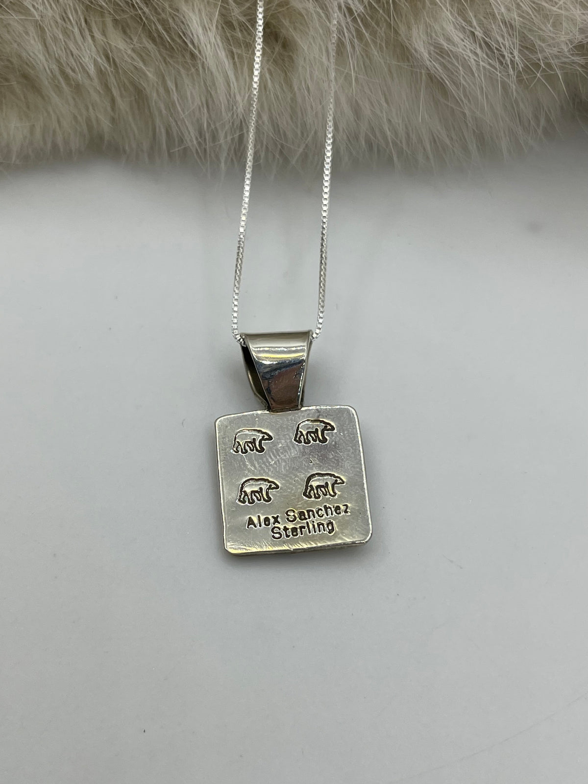 18" Necklace 5.9mm Bail Dragonfly Mini Petroglyph Pendant by Alex Sanchez, Navajo