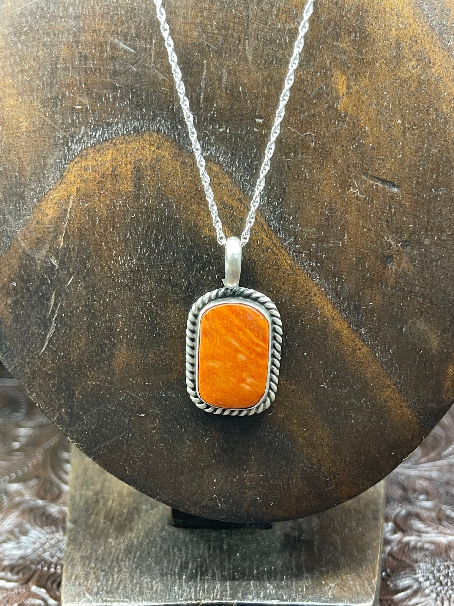 18" Spiny Oyster Pendant by Johnny Dixon, Navajo
