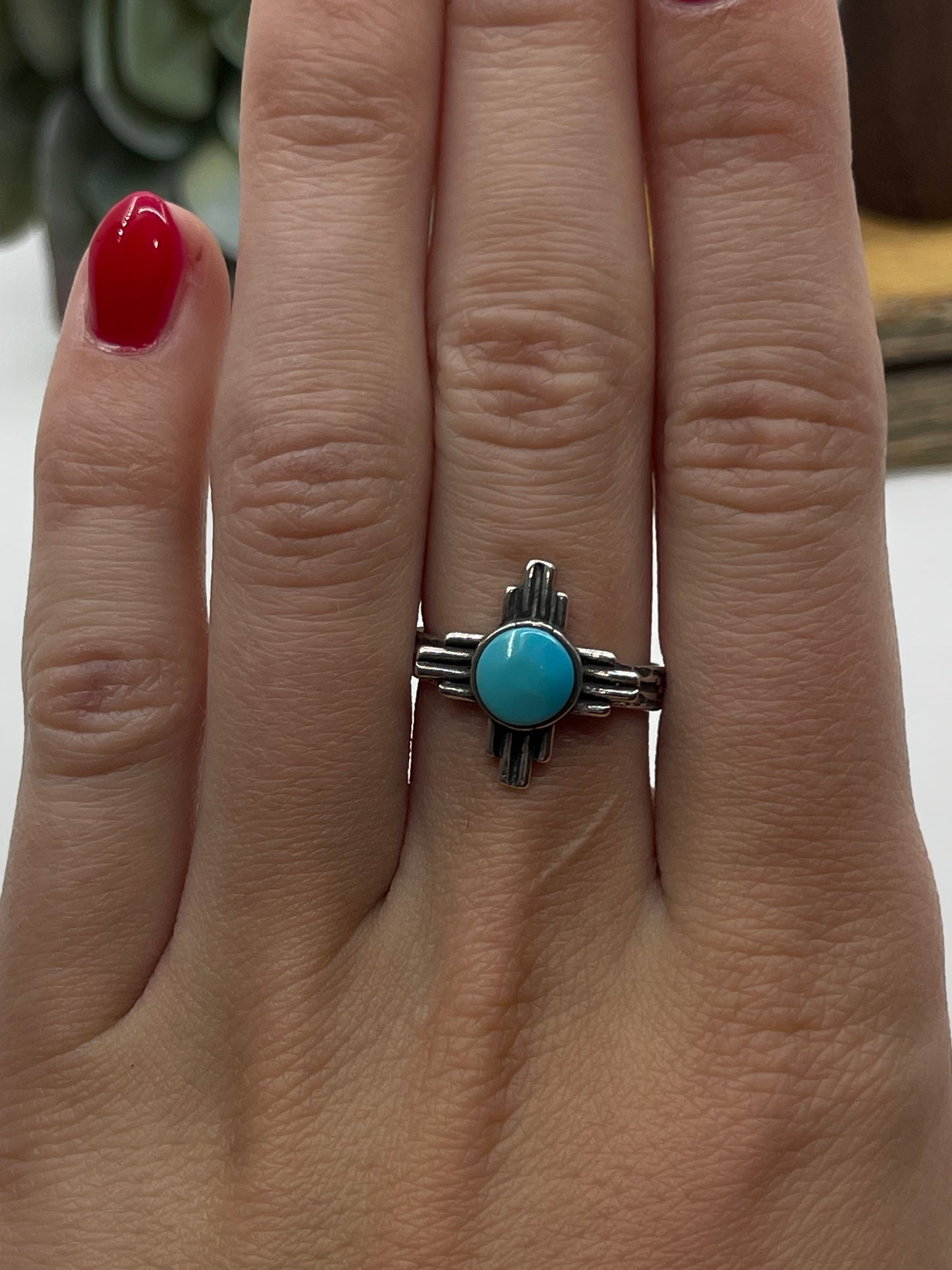 6.0 Turquoise Zia Symbol Ring by Zia