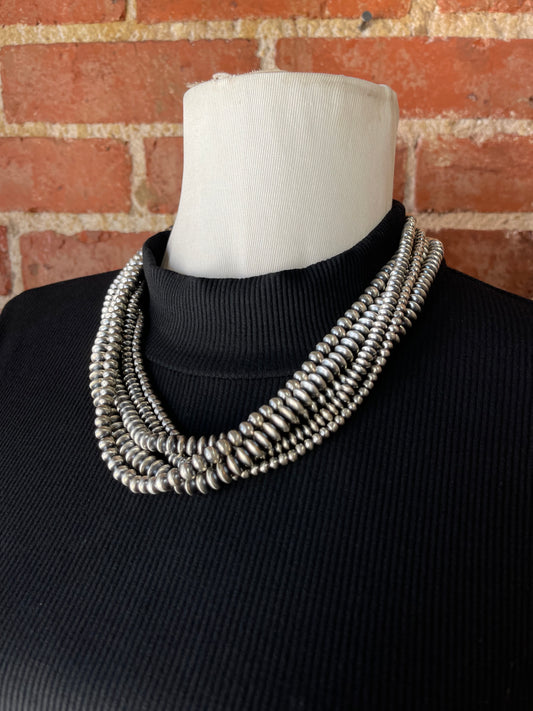 20" 5 Strand Handmade Navajo Pearls Necklace by Dorinda Mariano, Navajo