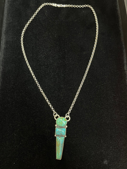 18" Three Stone Kingman Turquoise Necklace