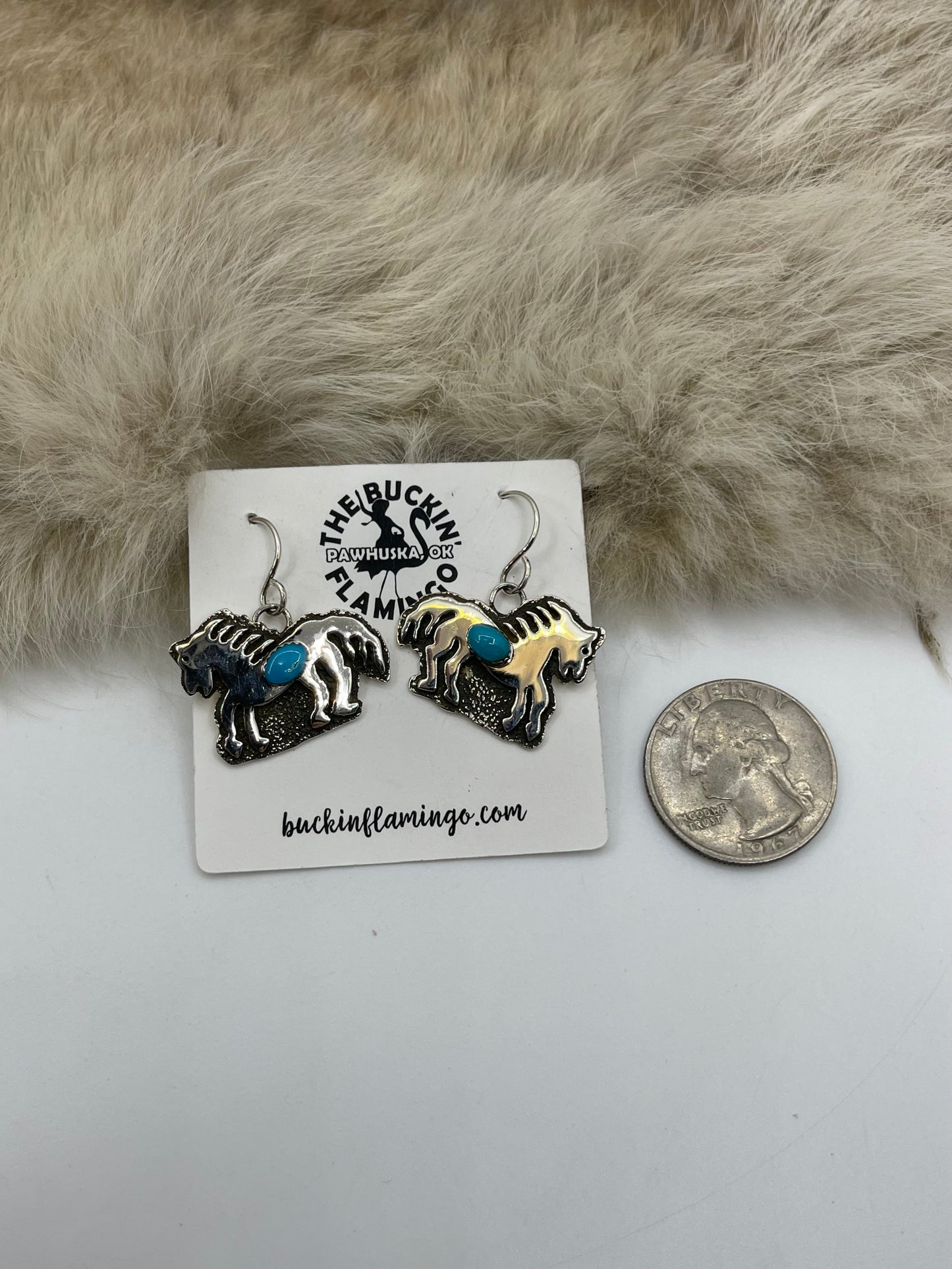 3 Piece Horse Set with Sleeping Beauty Turquoise by Marie Jackson, Navajo