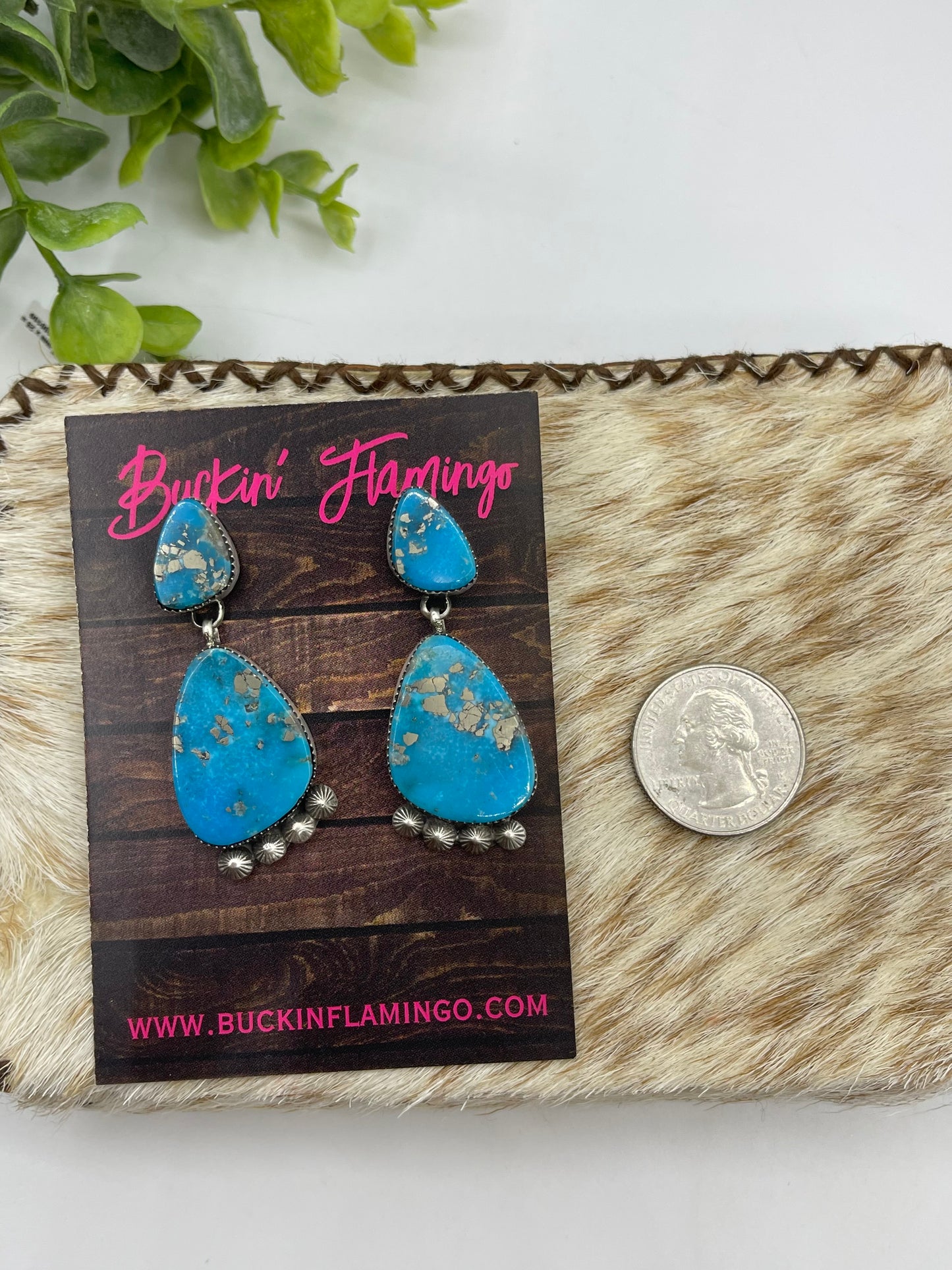 2 Stone Earrings by Selina Warner, Navajo
