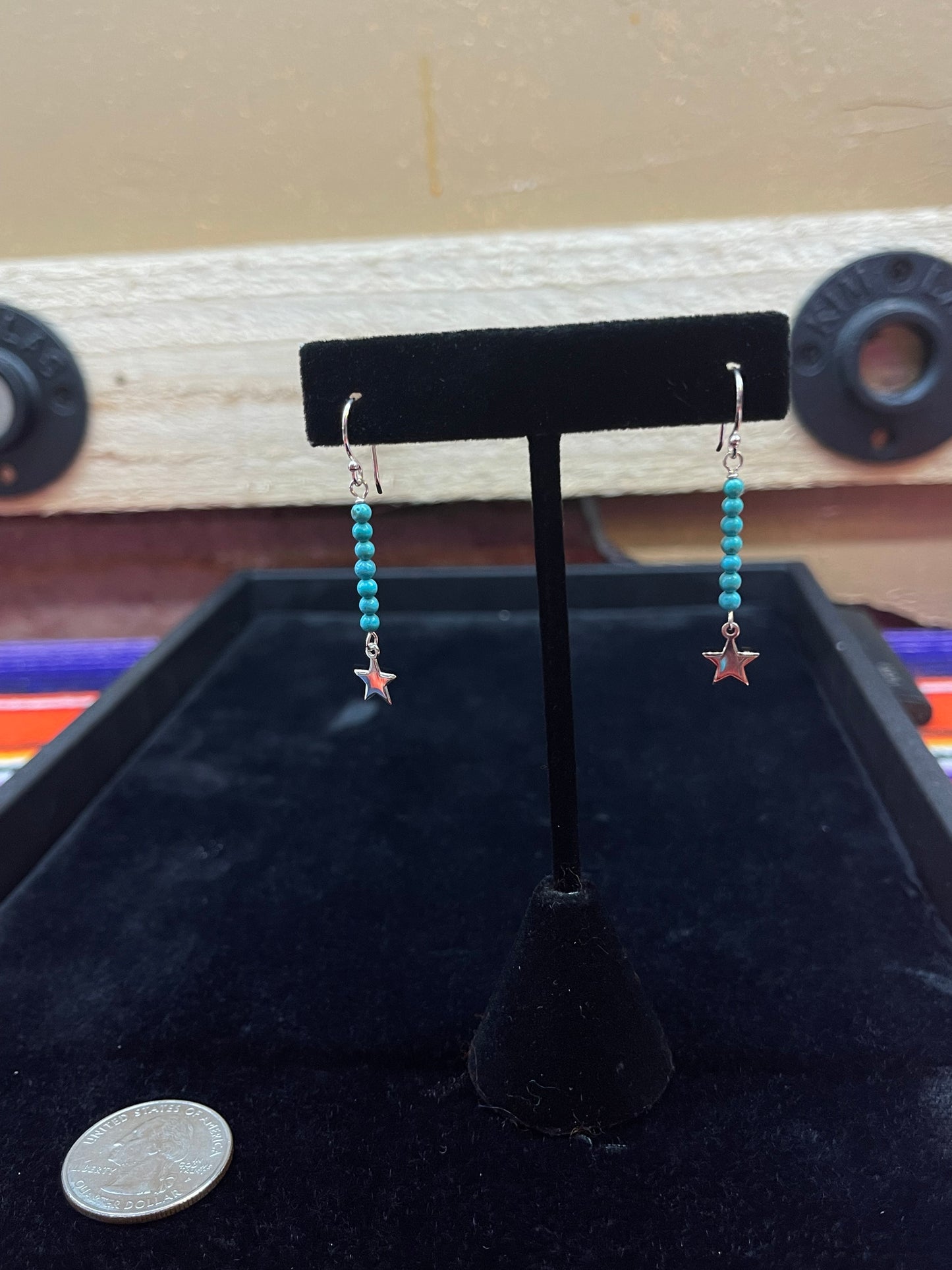 Turquoise Dangle Earrings with Star