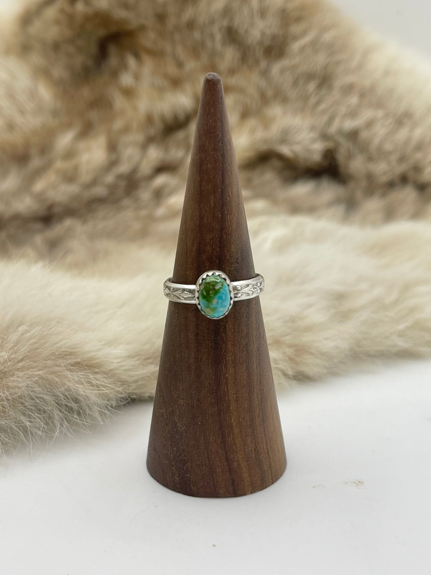 4.5 Sonoran Gold Turquoise Ring by Theresa Smith, Navajo