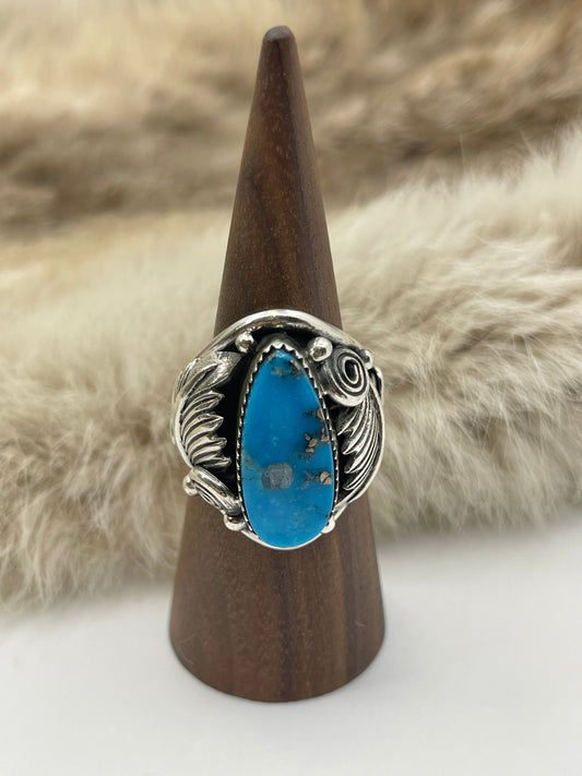 10.0 Turquoise Ring by Darrell Morgan, Navajo