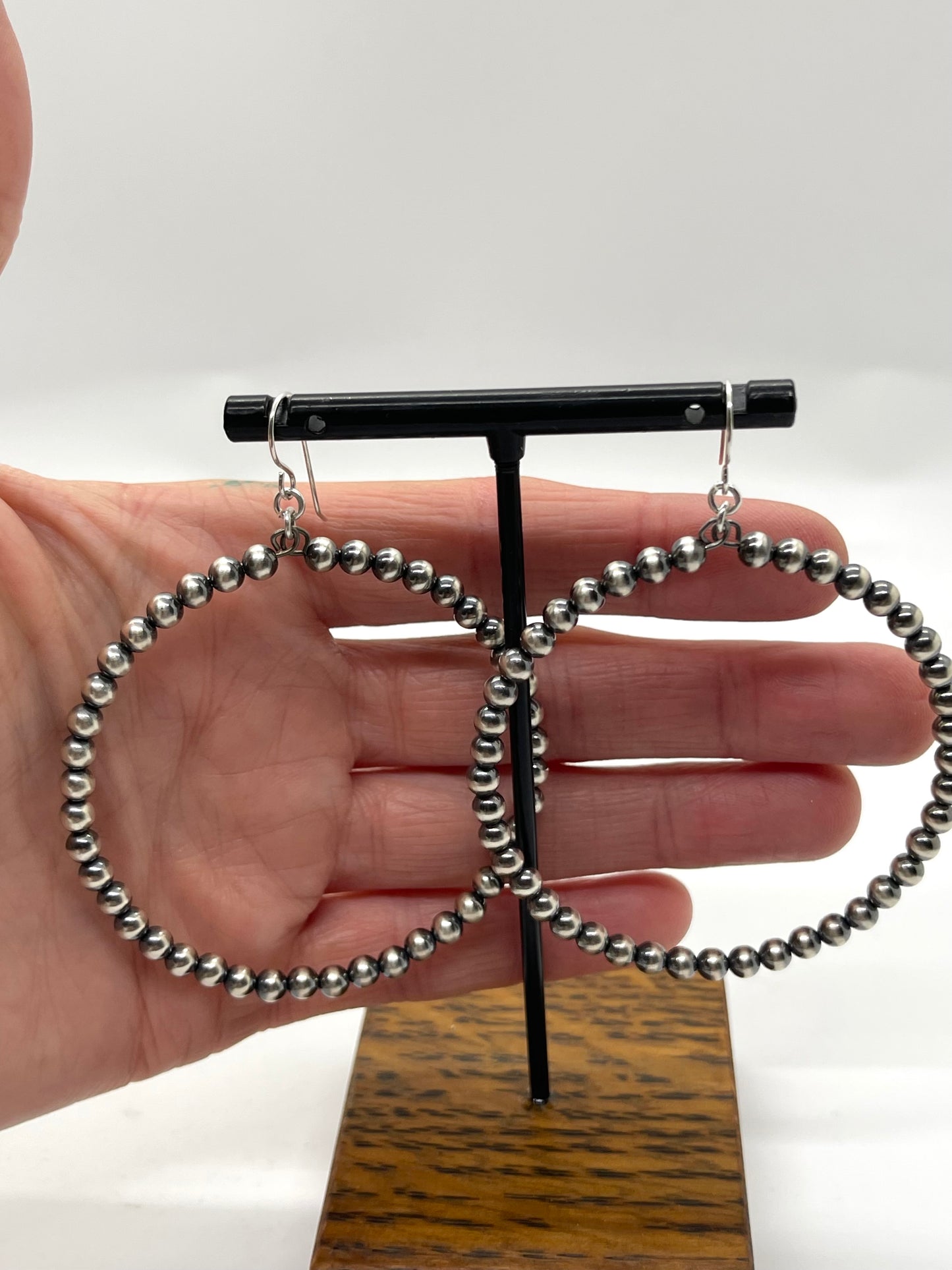 4mm Navajo Pearl Hoop Earrings