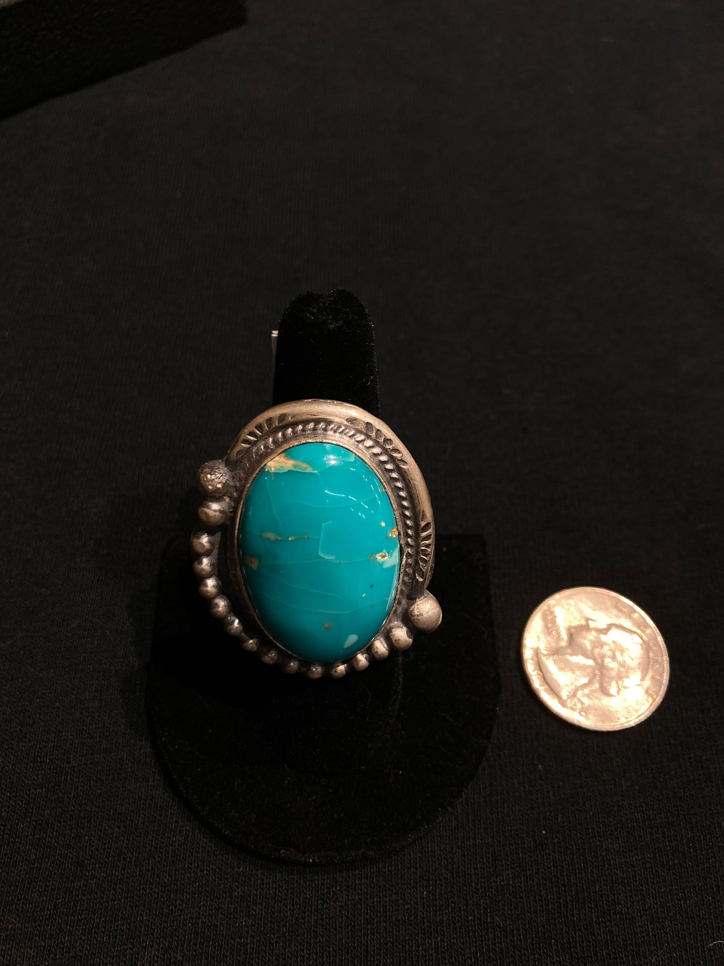 8.0 Sonoran Blue Turquoise Ring by Boyd Ashley, Navajo