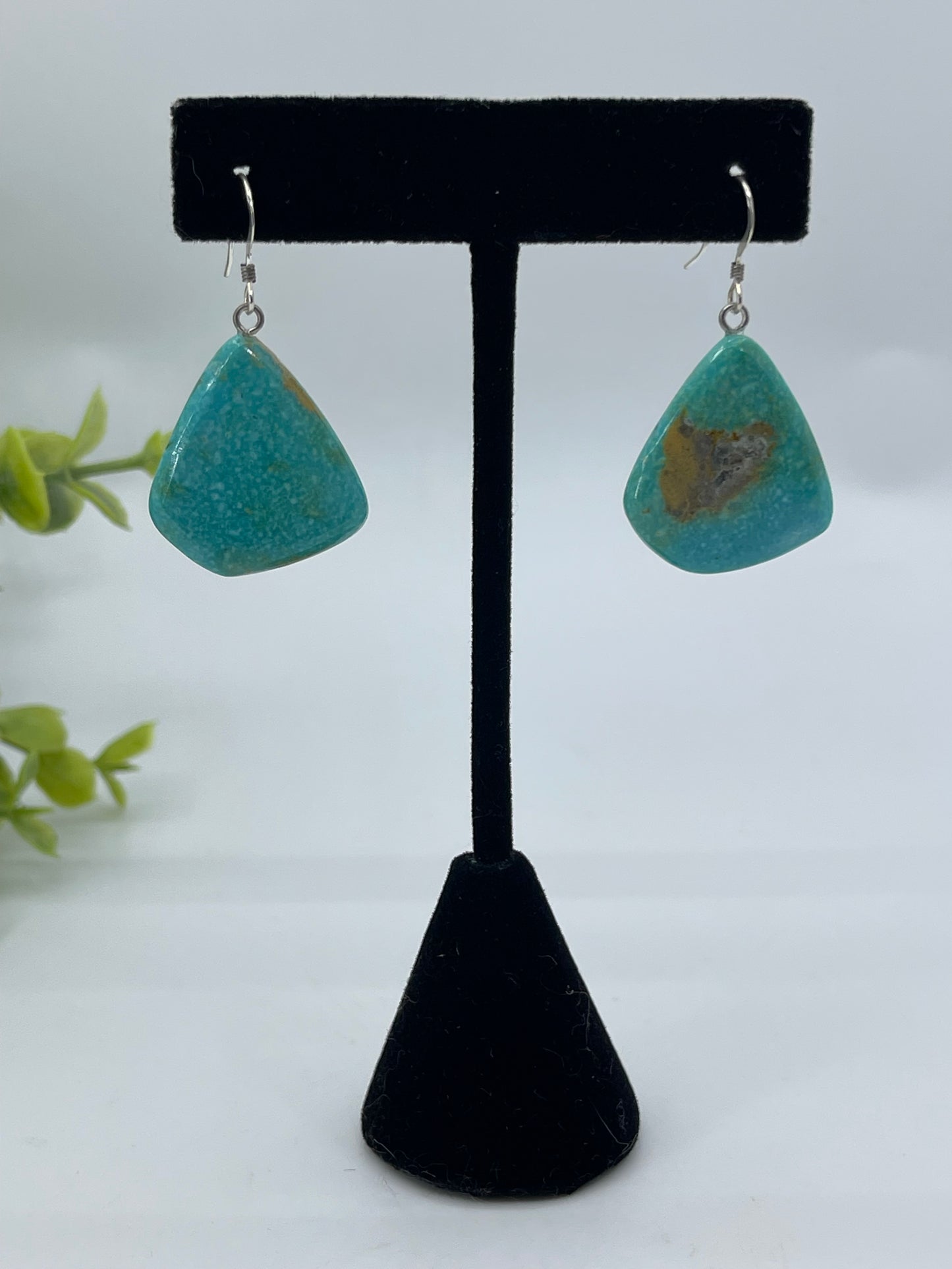 Cripple Creek Turquoise Slab Earrings