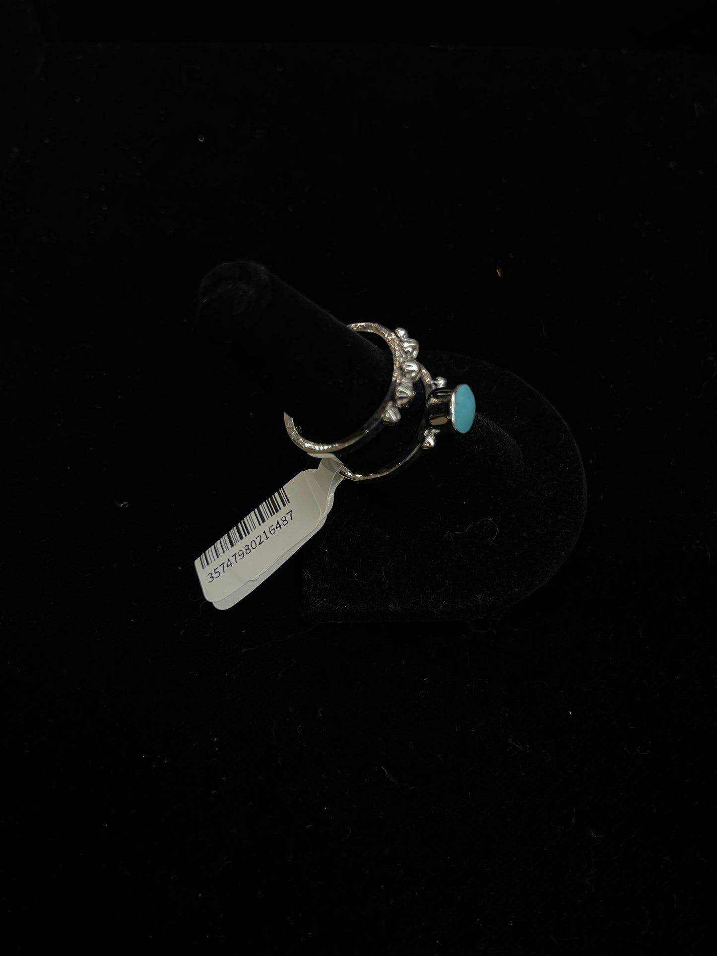 9.0 2 Ring Turquoise Ring by Sonyei Coho, Navajo