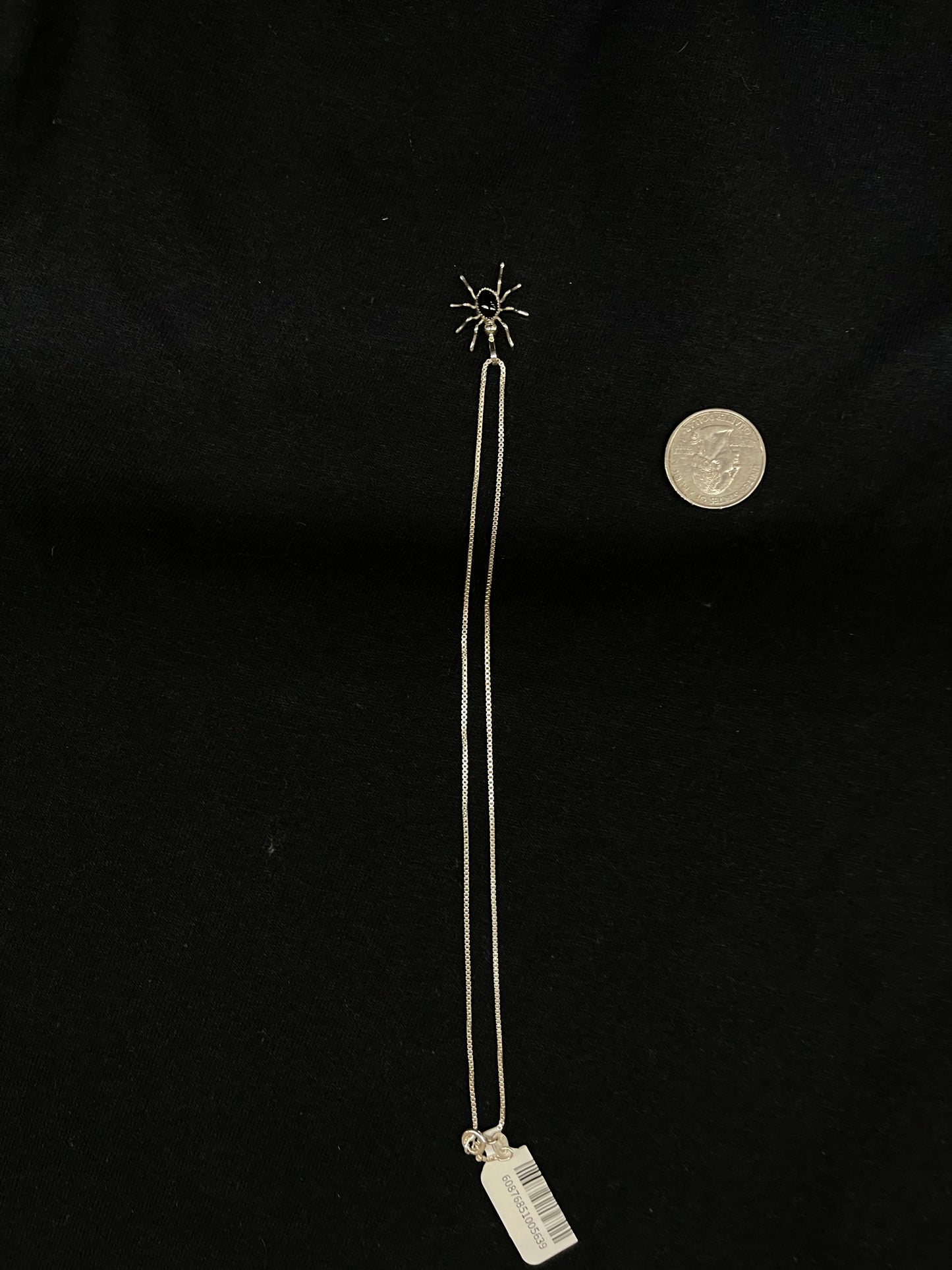 18" Black Spider Necklace by Anne Spencer, Navajo