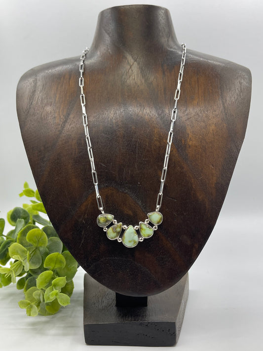 18" 5 Stone Palomino Turquoise Necklace