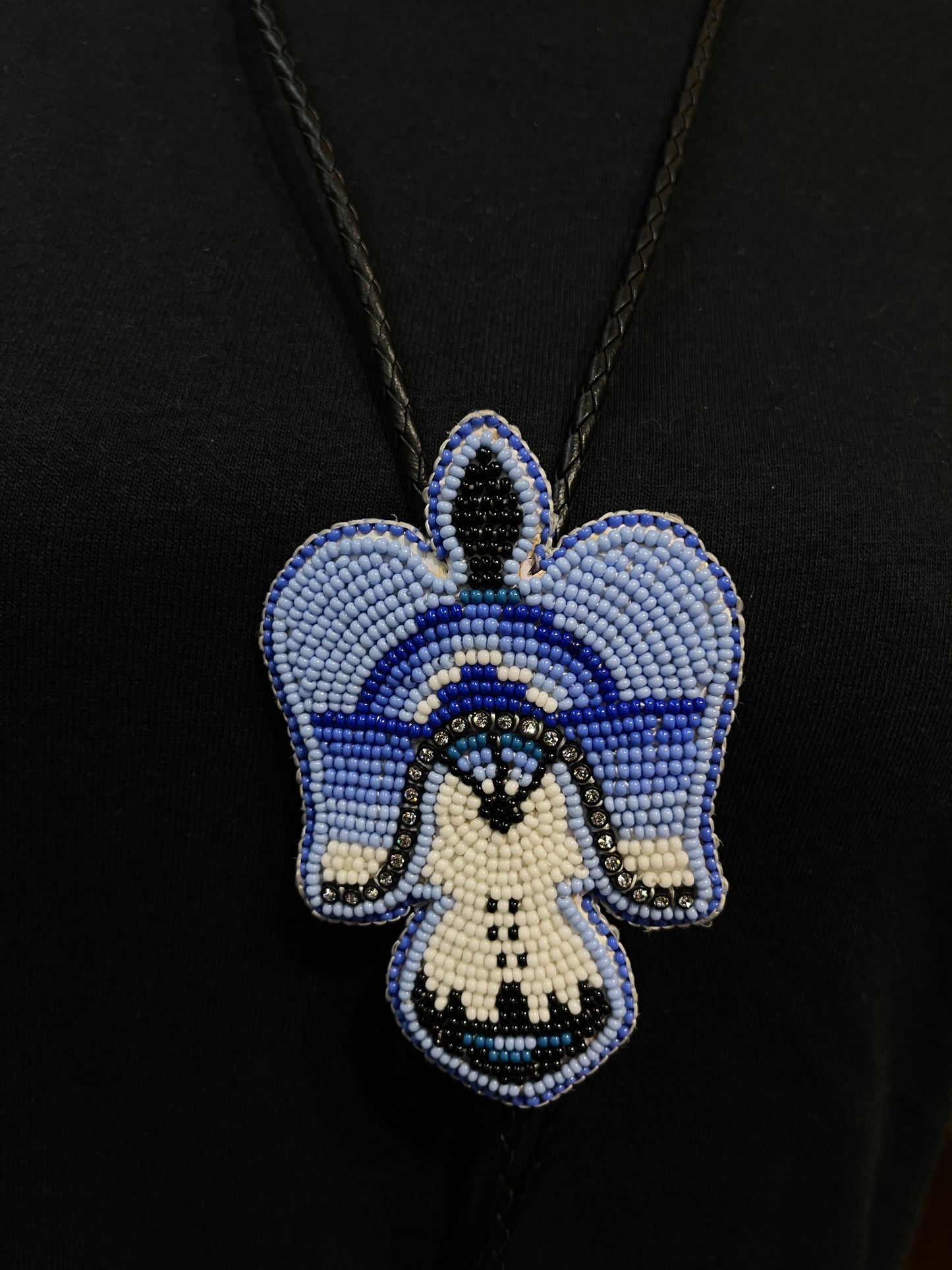 Osage Made Thunderbird Beaded Bolo Tie