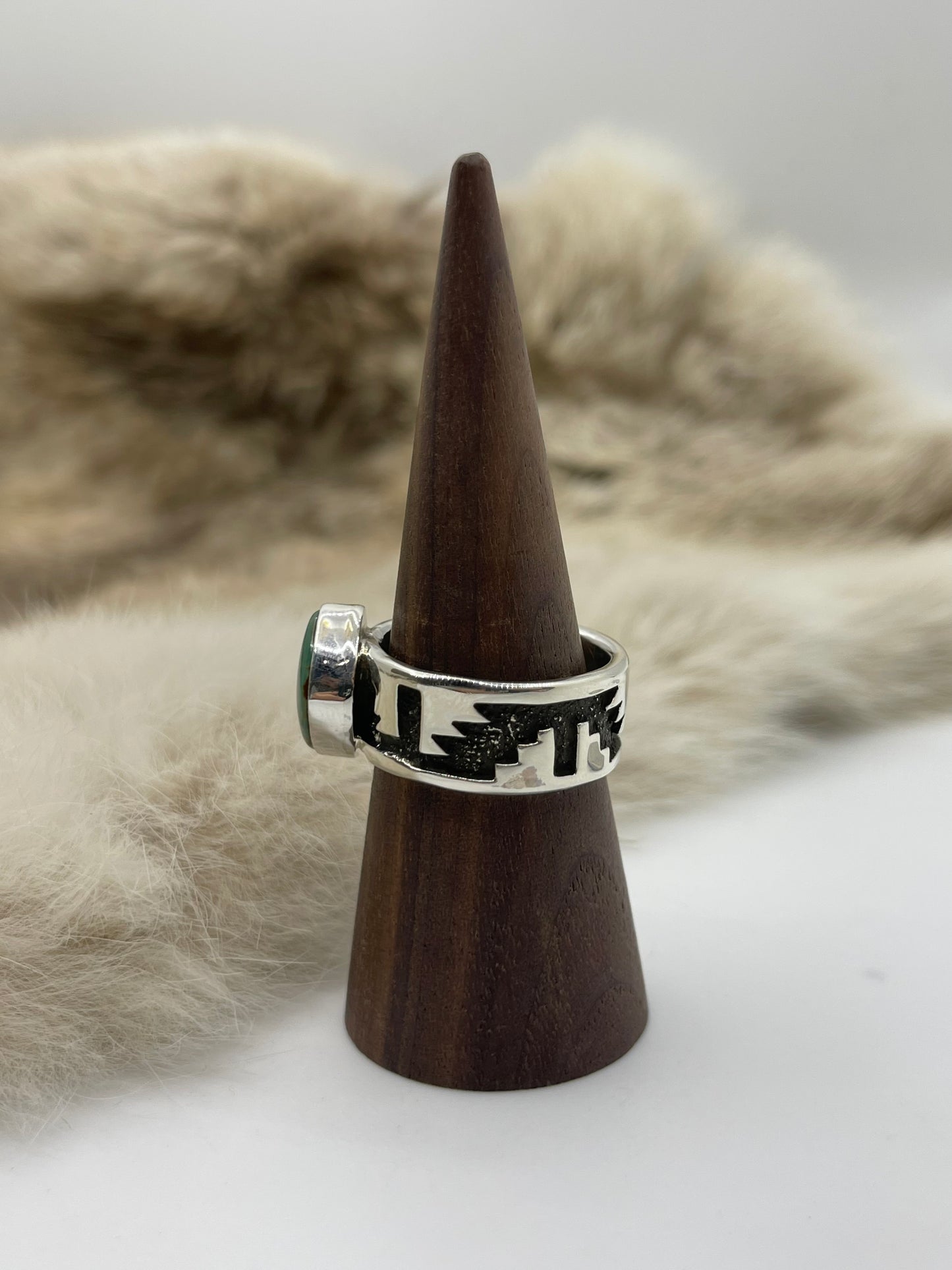 11.0 Royston Turquoise Ring by Marie Jackson, Navajo