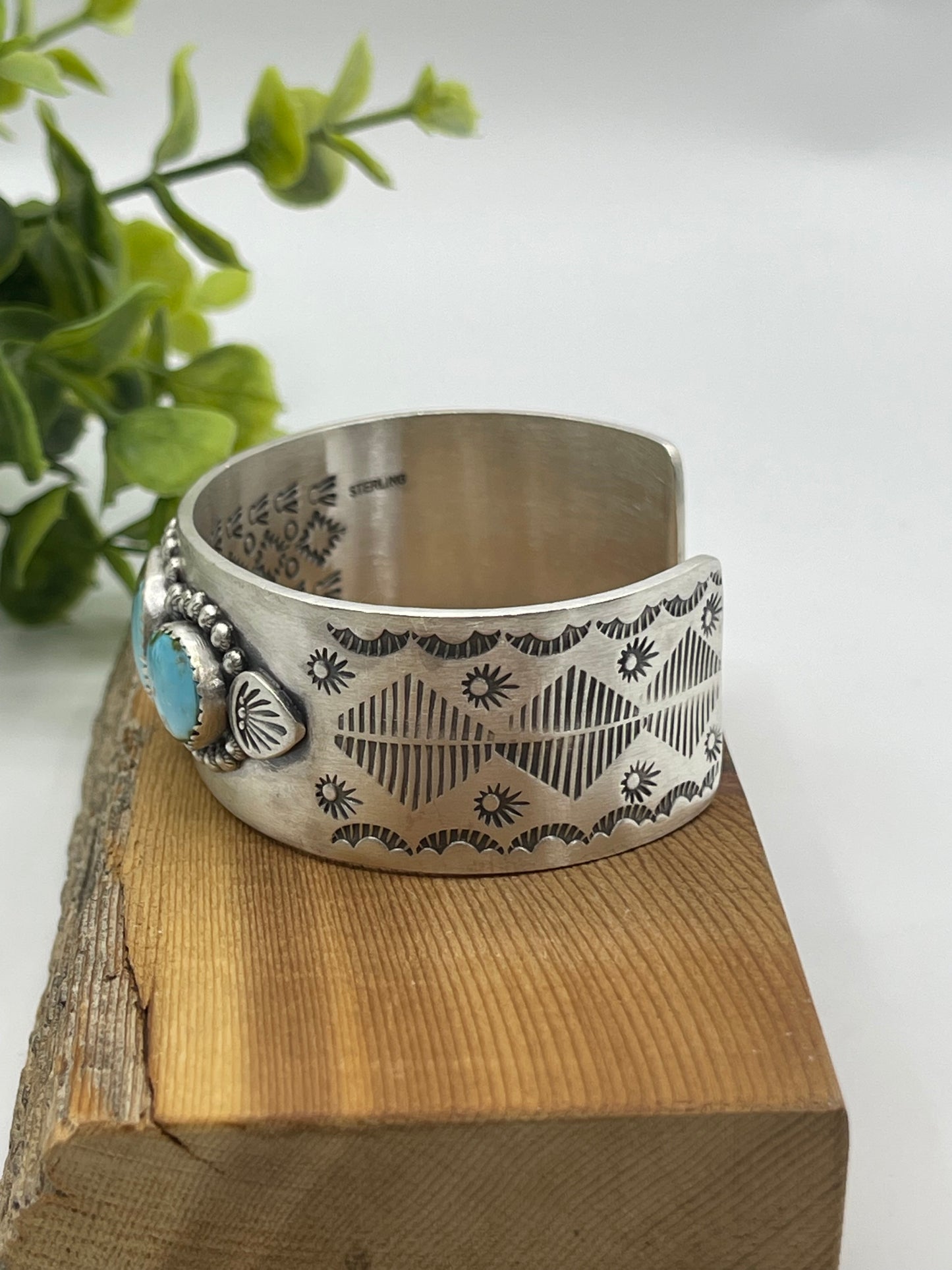 6" - 7.5" 3 Stone Sonoran Gold Turquoise Cuff