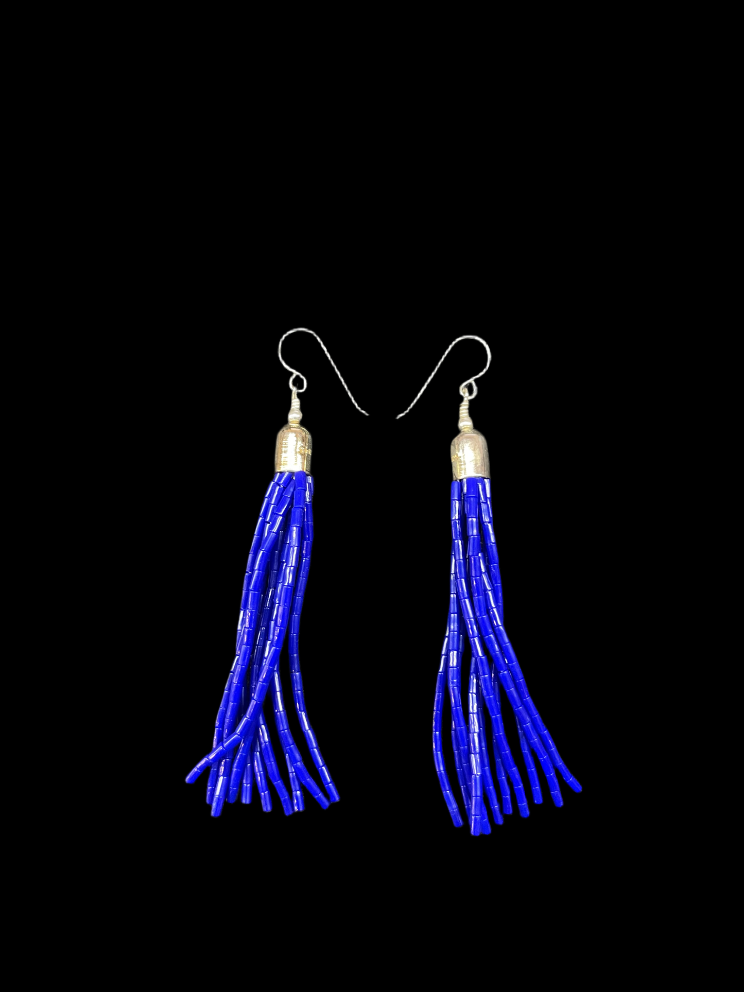 Blue Lapis Heishi Bead Tassle Dangles