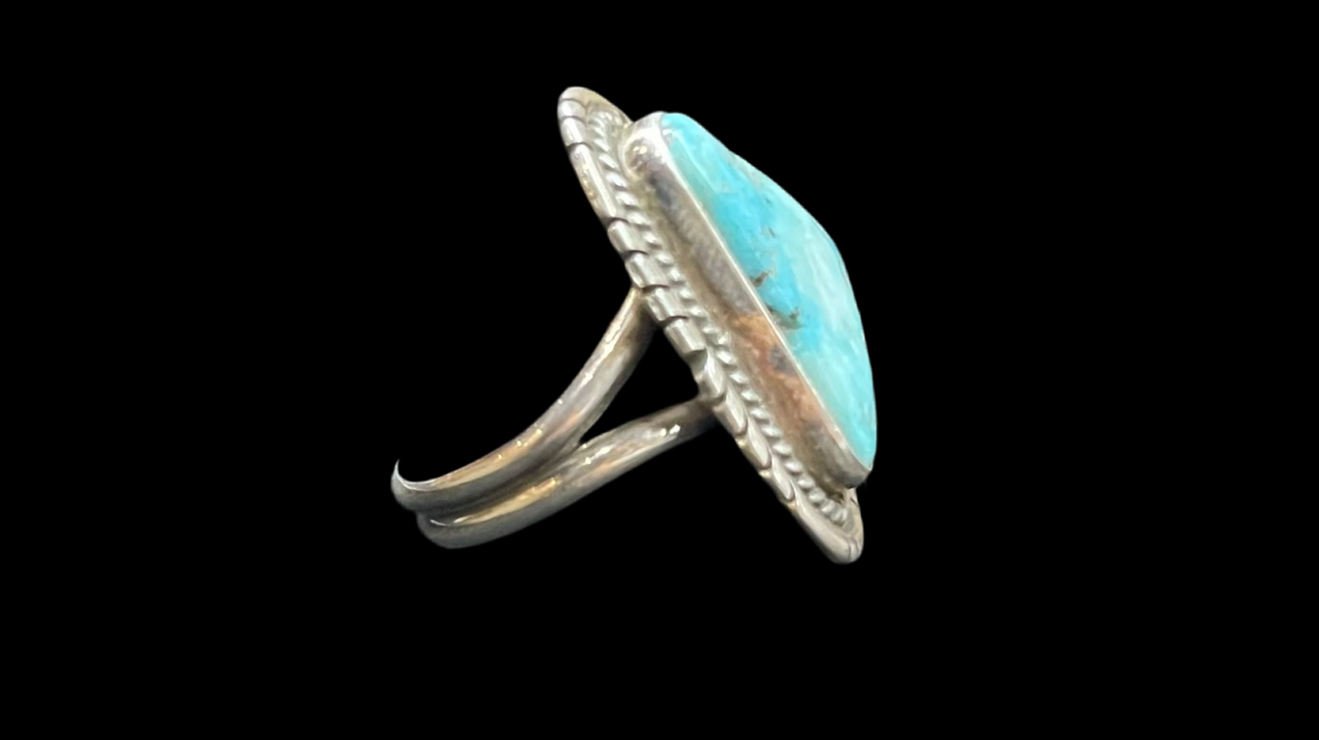 5.5 Sonoran Turquoise Ring by Peggy Skeets, Navajo