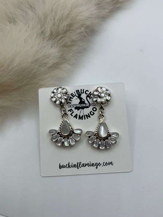 Mother of Pearl Post Dangle Earrings