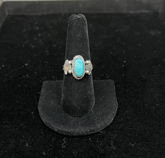 Kingman Turquoise Ring by Alice Sanders, Navajo