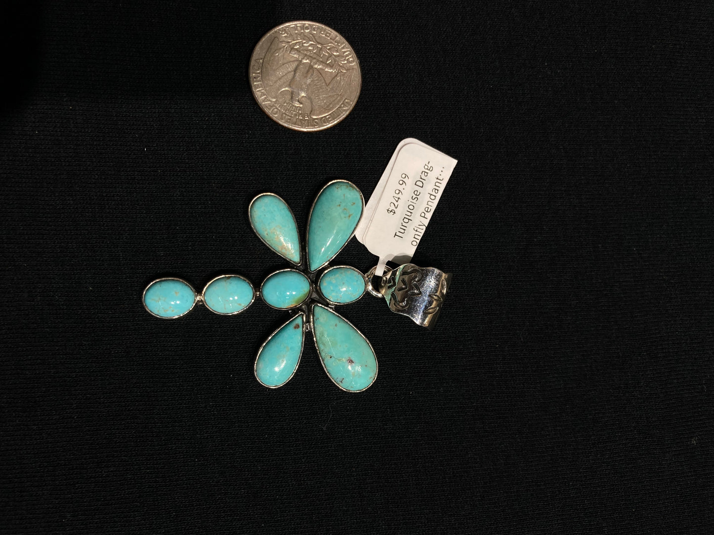 Turquoise Dragonfly Pendant with an 8mm Bale