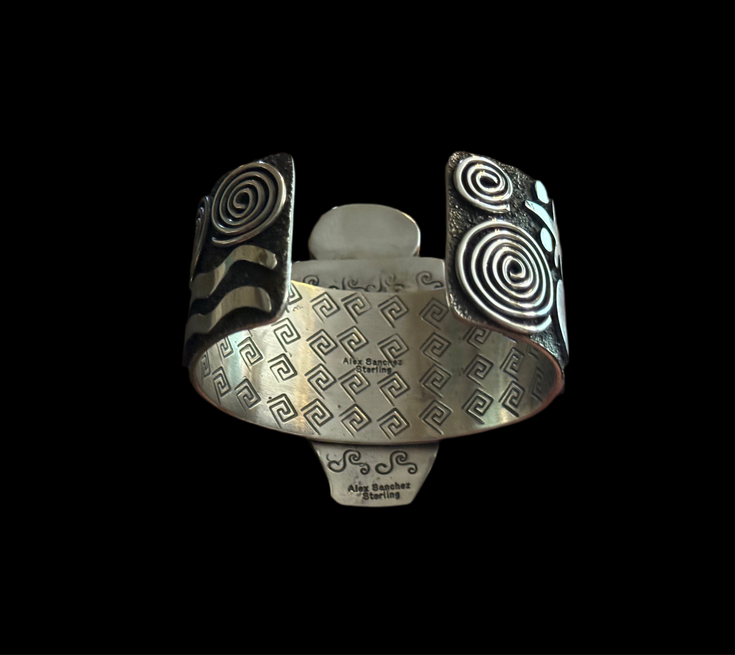 Grandma Cuff with Kingman Web Turquoise by Alex Sanchez, Navajo (wide)