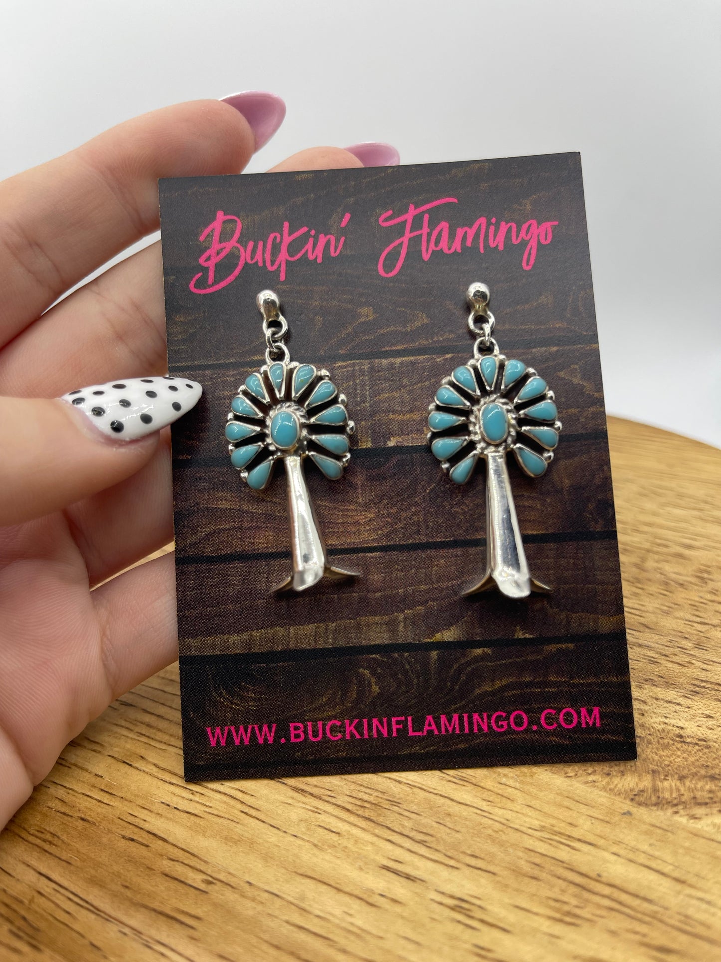 Turquoise Blossom Post Dangle Earrings