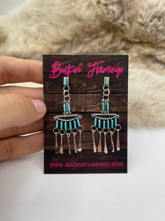 Zuni Needlepoint Chandelier Earrings by Michelle Peina