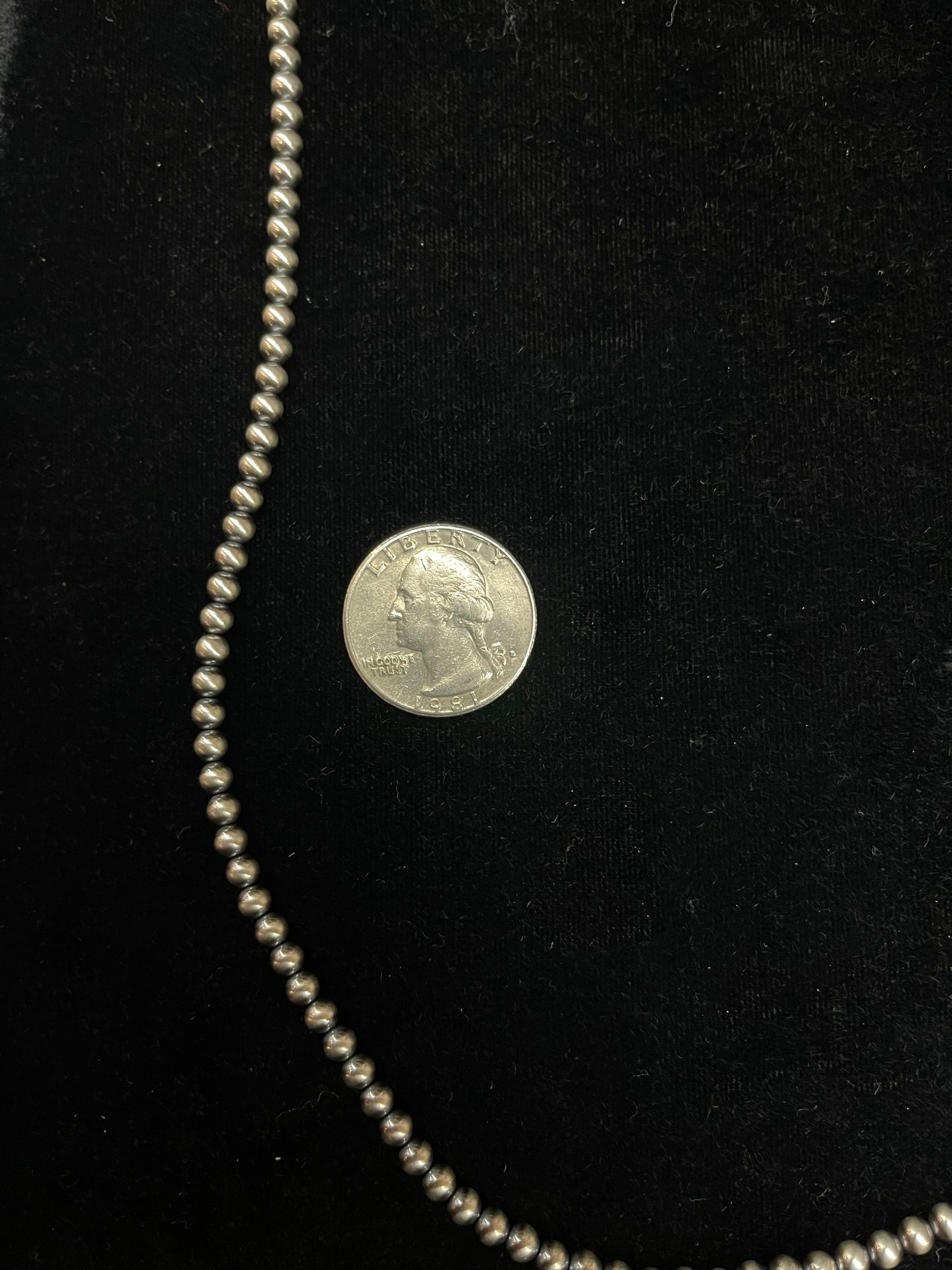 24" 4mm Navajo Pearls Necklace