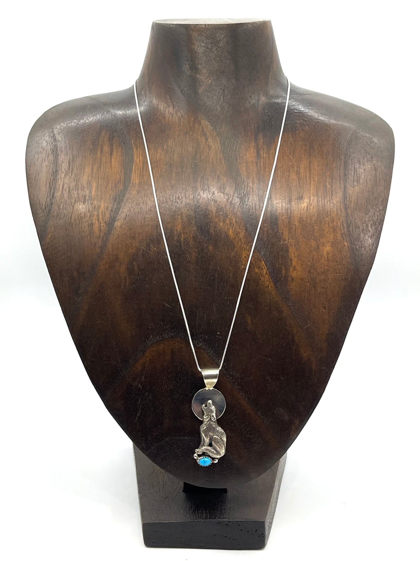 18" Howling Wolf/Coyote Necklace by Annette Chiquito, Navajo