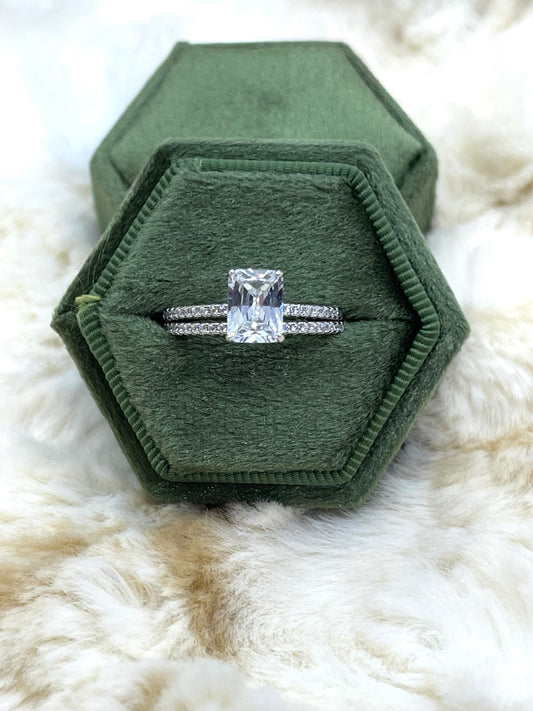 6.0 Sterling Silver and Cubic Zirconia Ring
