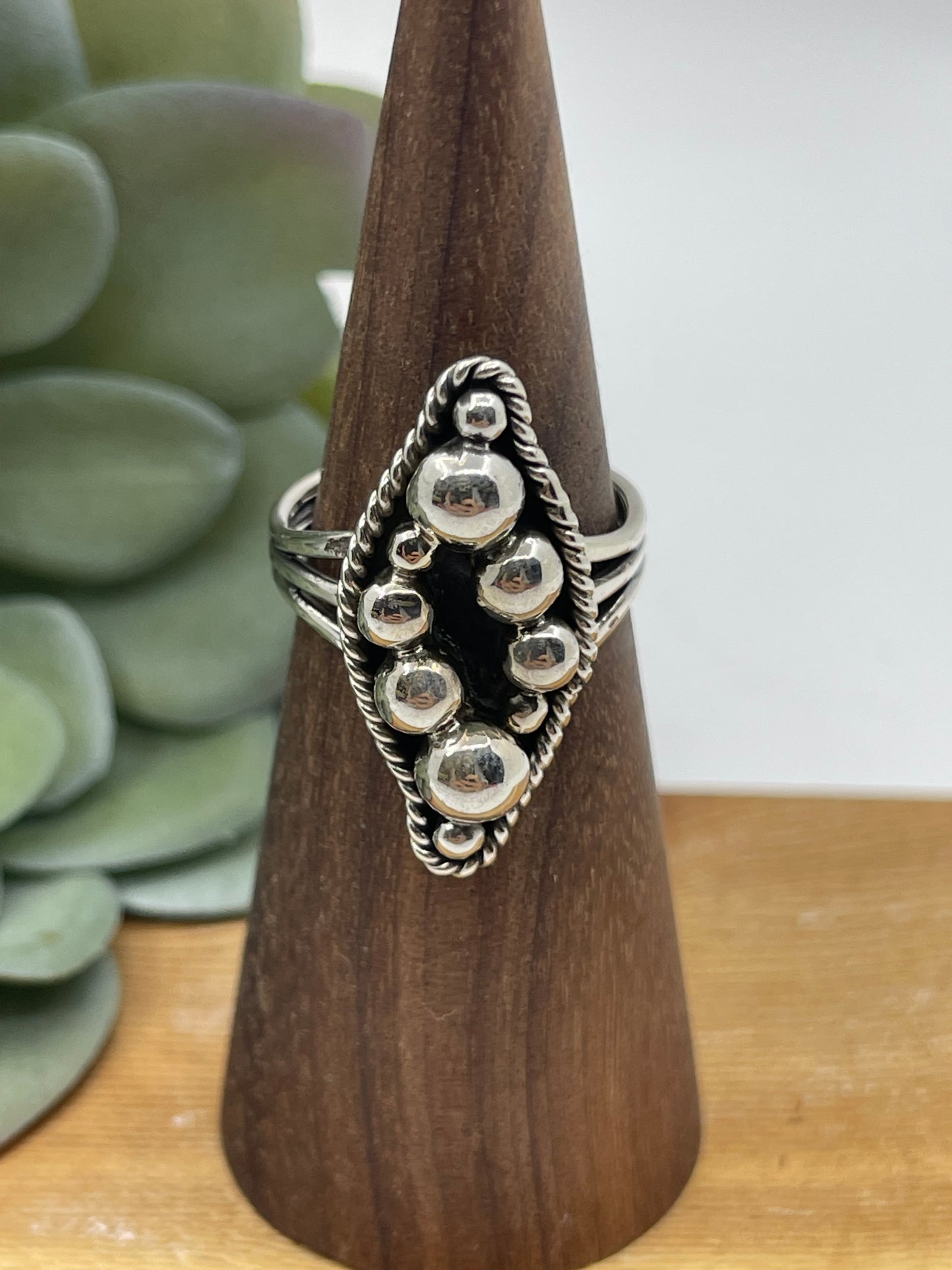 9.0 Silver Bubble Ring by Jimmy Garcia, Navajo