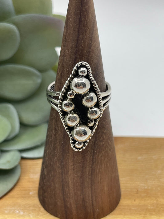 9.0 Silver Bubble Ring by Jimmy Garcia, Navajo