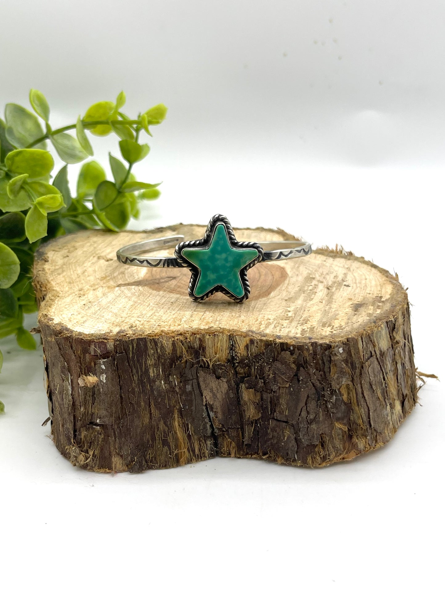 5.5”-7” Turquoise Star Cuff By Donovan Skeet, Navajo